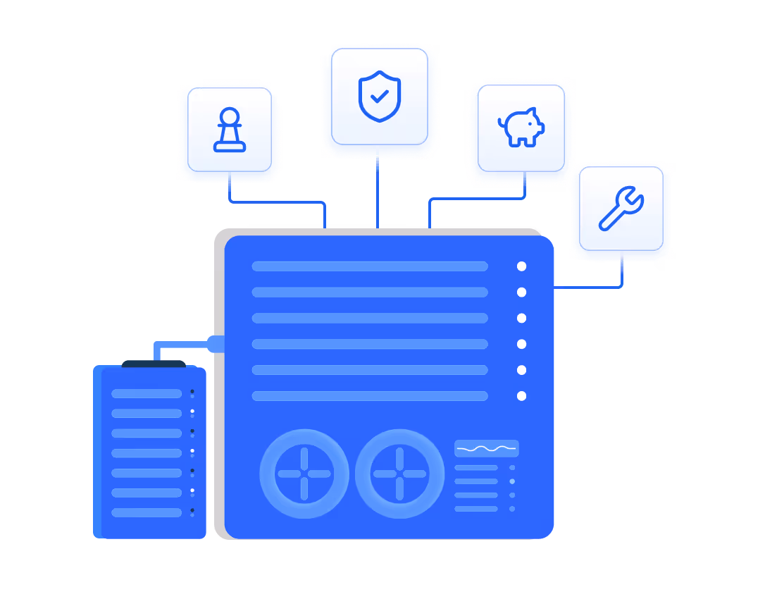 Illustration einer lokalen Server-Infrastruktur